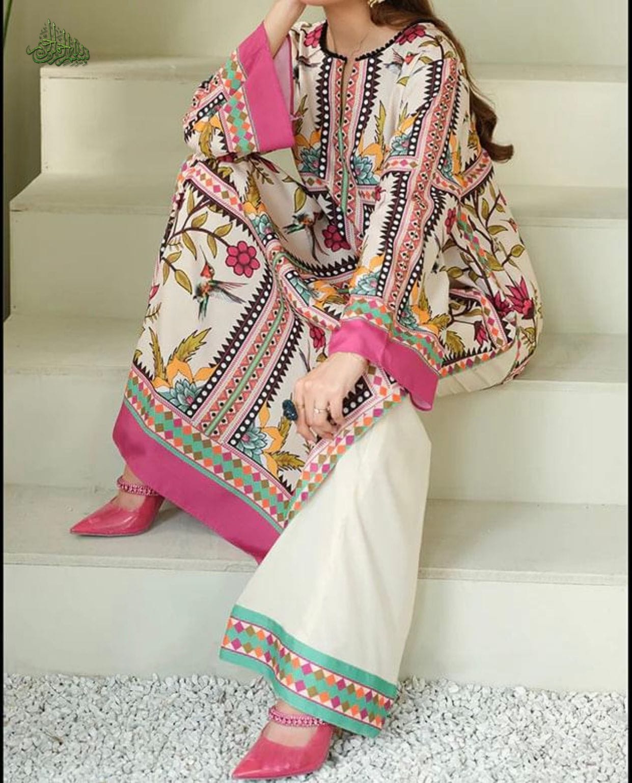  ALHAMDULILLAH MAXYSHINE Presents  Tie & Dye Digital Printed – 3-Piece Shamooz Silk Collection